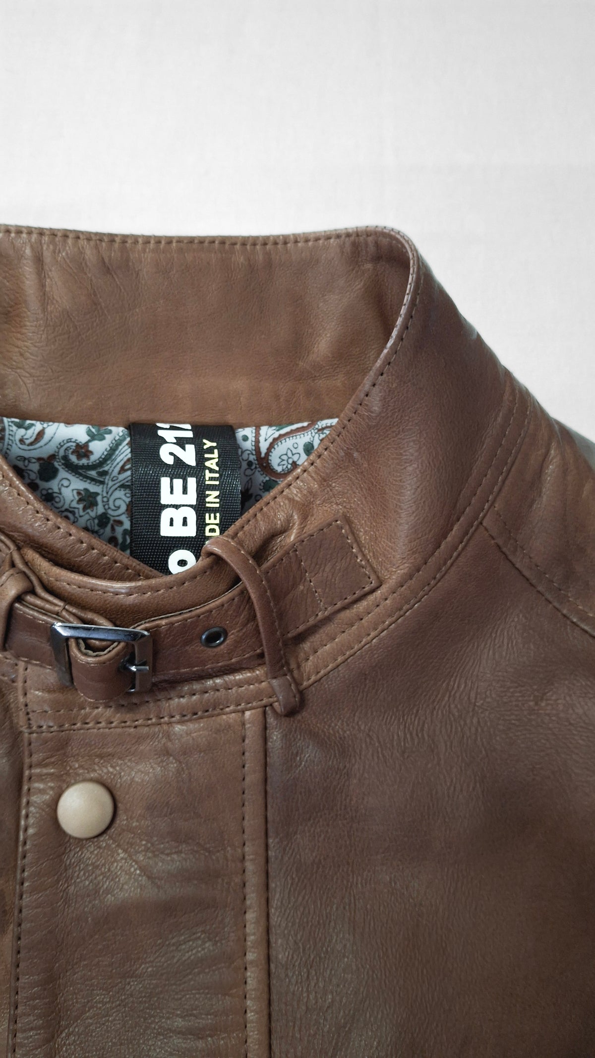 Giacca lunga biker in pelle