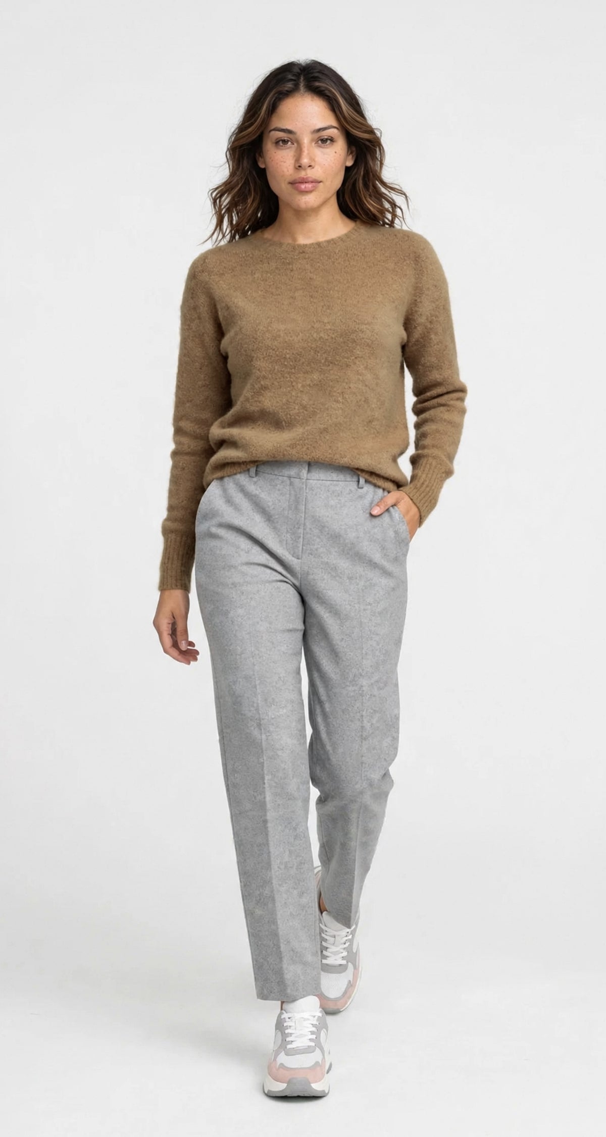 Maglia girocollo alpaca baby e lana merino