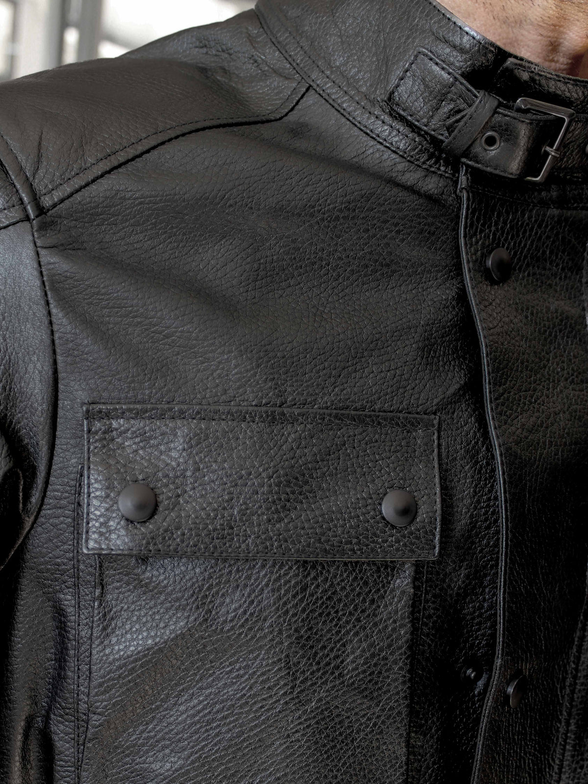 Giacca lunga biker in pelle