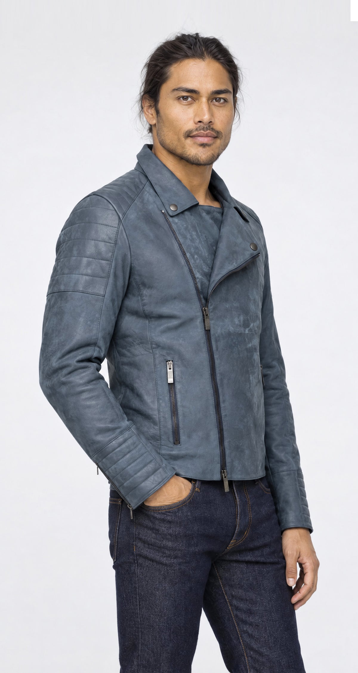 Giacca biker in pelle