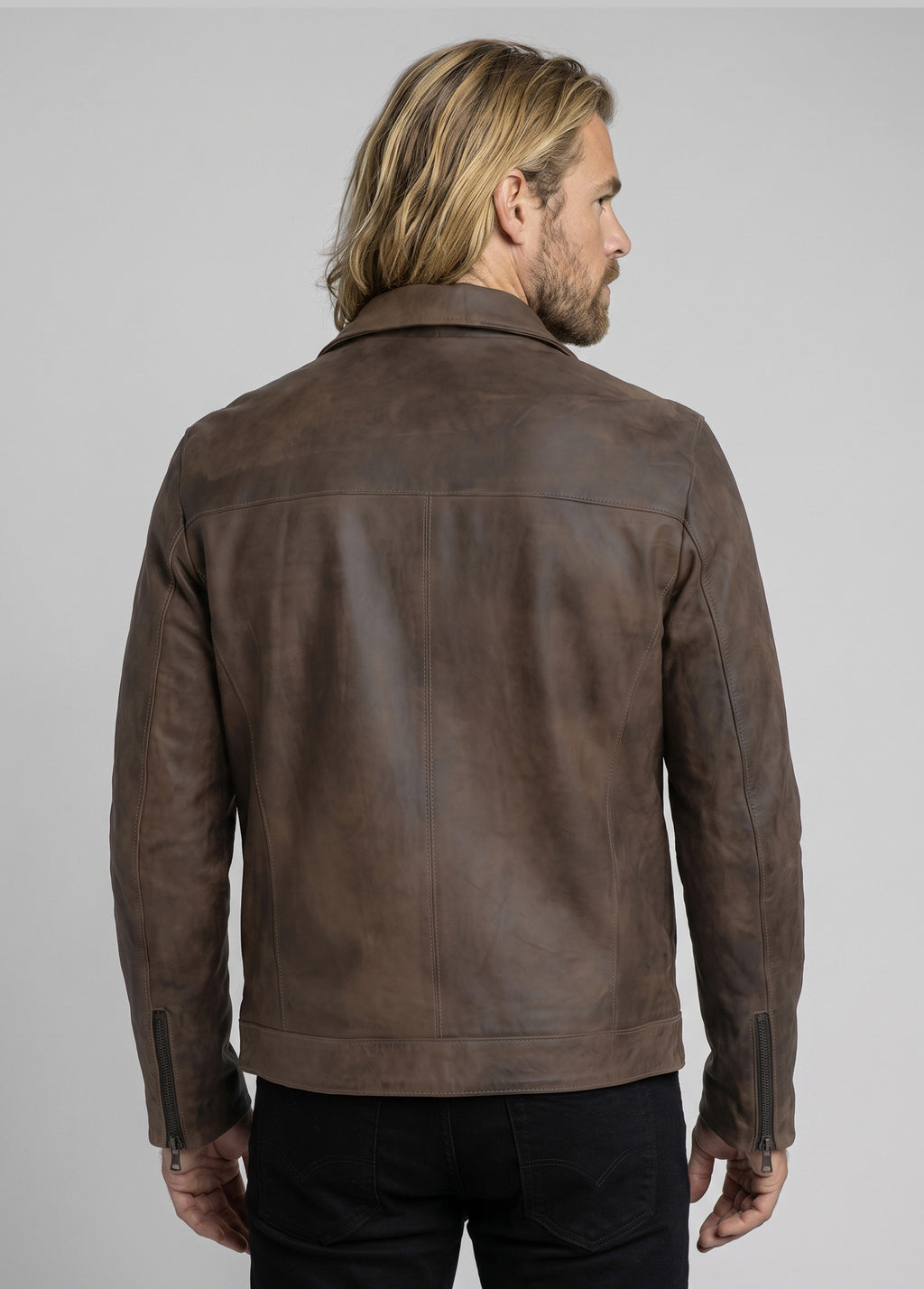 Giacca in pelle con zip
