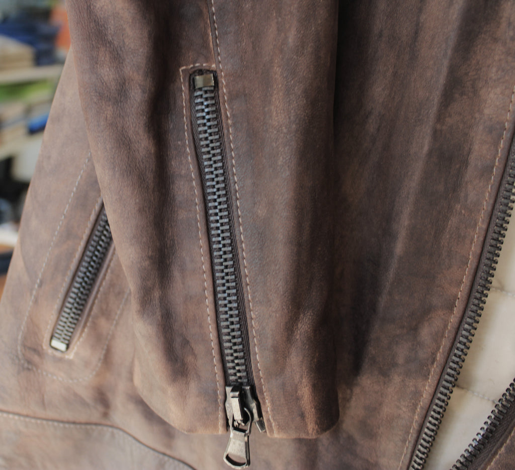 Giacca in pelle con zip