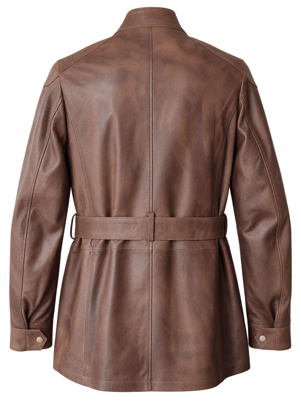 Giacca lunga biker in pelle