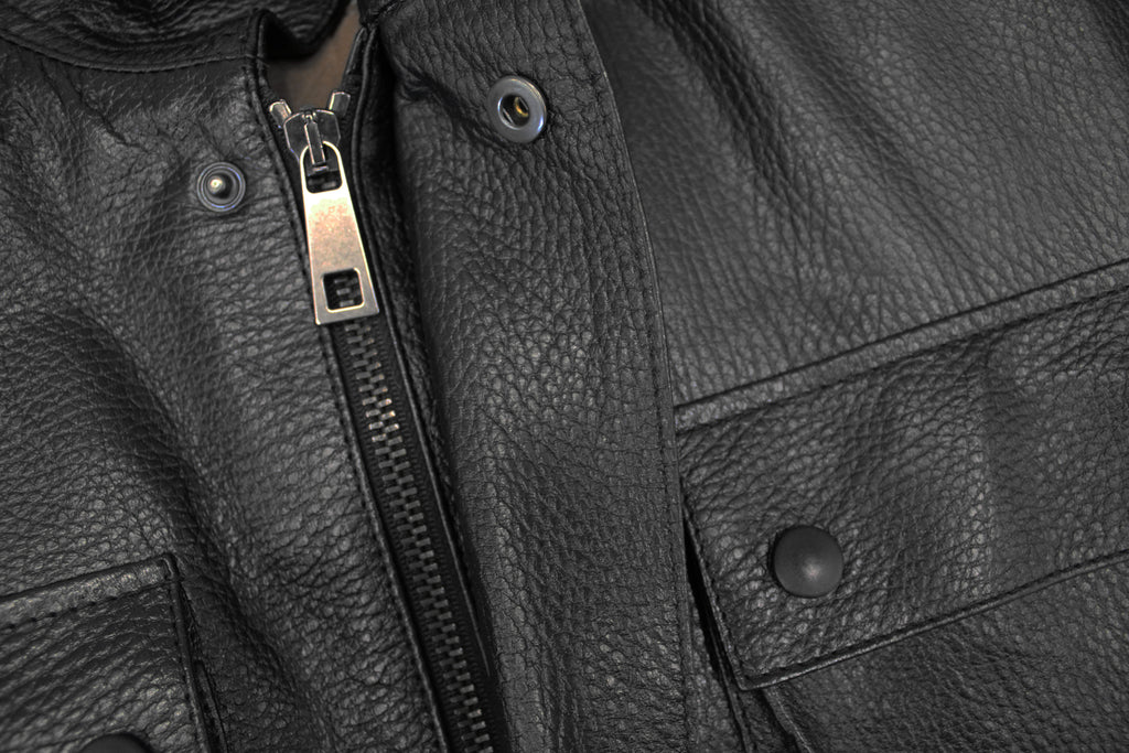 Giacca lunga biker in pelle