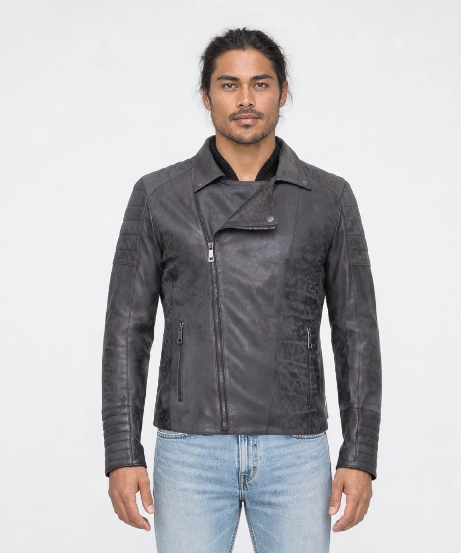 Giacca biker in pelle