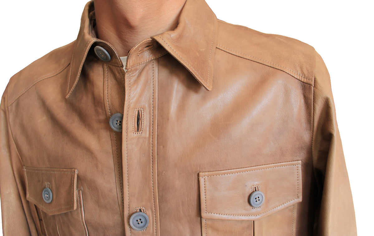 Giacca  a camicia in pelle