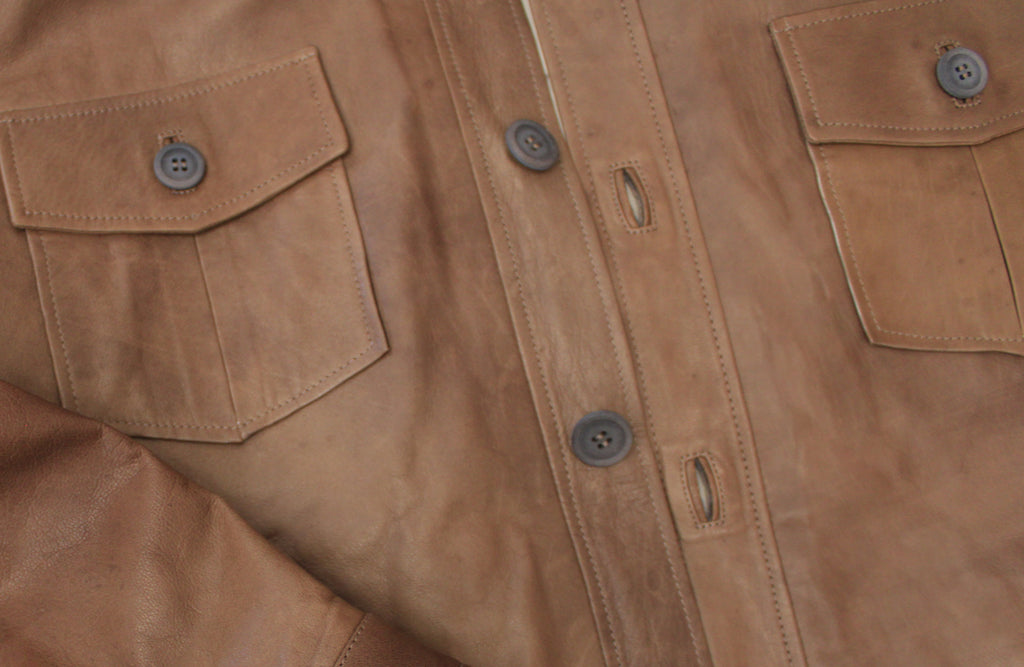 Giacca  a camicia in pelle